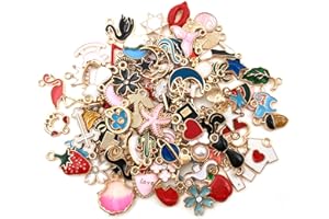 Binnan 100 Piezas Colgantes Dijes para Pulseras Collares Pendientes, Pendientes Hechos a Mano, Dijes de Esmalte para DIY Collar Pulsera Pendiente