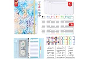 CSZYGZS Budget Planner Deutsch Budget Binder A6 - Vollständig Deutsch Design,Budgetplaner Geld Organizer Sparbuch mit Folien für Finanzplaner Buget Sparen Mappe, Cash Stuffing Startset (blau)