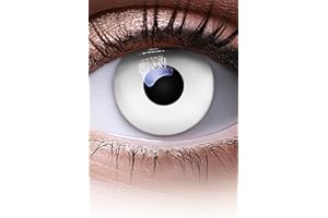 Meralens Lenti a Contatto Colorate White Out Bianco - Heroes Of Cosplay - ideali per Manga Anime Sharingan Halloween – Lenti giornaliere - 1 Coppia senza correzione
