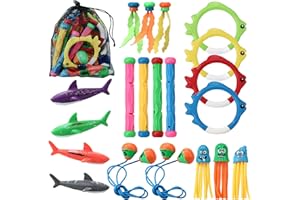 HAOYULUO Zabawka do nurkowania w basenie, 30 sztuki, pierścienie do nurkowania dla dzieci, zabawki wodne dla dzieci, pierścienie do nurkowania