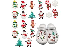 Dmnnlp 20 Stück Weihnachten Schuhanhänger für Schuhe, Schuh Clogs Charms Kinder Niedlicher Cartoon Schuh Decoration, PVC Crocs Anstecker, Weihnachten Party Geschenk für Jungen Mädchen Kinder