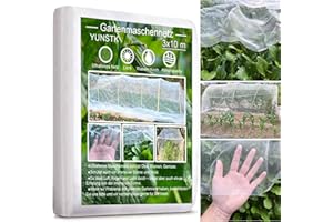 YUNSTK Siatka chroniąca przed owadami, siatka ogrodowa, 3 x 10 m, siatka chroniąca rośliny, siatka chroniąca przed owadami, siatka ogrodowa, ochrona przed szkodnikami, dla roślin, warzyw, owoców, kwiatów, szklarni