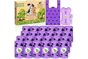 KDISHKRA Bolsas Para Excrementos de perros - 432 Unidades, bolsas Caca perro con Asas y Dispensador, bolsas Para Caca de perro Perfumadas, Extra Grueso, Fuerte y a Prueba de Fugas (Púrpura)