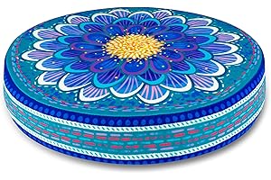 SANDINI Bine Brändle – Cojín de asiento colorido – Redondo 38 x 6 cm – Gran selección – Mandalas – Flores – Lirios de agua – Arco iris – Cojín para el suelo de los niños – by