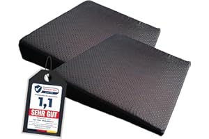 ‎TIGA-MED Tiga-Med 2 Stück Sitzkissen Anti-Rutsch Premium Sitzkeilkissen schwarz extra stark & formstabil Bürostuhl Auto Sitz Kissen Sitzerhöhung No Slip Keilkissen