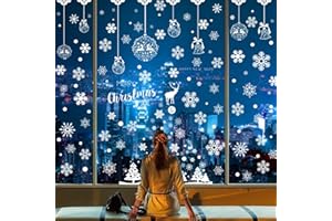 COZYAN 211 Pegatina Copo De Nieve De Navidad Pegatinas Navidad Ventanas Navidad Pegatina de Pared Tienda De Ventana Pegatinas De Pared Decoració De Navidad Copos De Nieve Pared Decoración