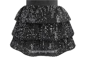 Bezioner Gonna Paillettes Bambina Gonna Glitterata con Vita Elastica Luccicanti Principessa Gonna per Ragazze Danza Compleanno Festa
