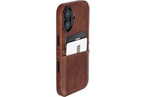 Dockem Étui Porte-Cartes pour iPhone 17 avec Plaque de Montage Magnétique, Bouton de Contrôle de l’Appareil Photo, Portefeuille avec 2 Emplacements : M2 Exec Cuir Synthétique (Brun)