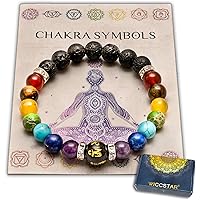 WICCSTAR Doppio Chakra Bracciale Yoga Reiki. Energia Guarigione Equilibrio Pietre Vere Gioielli