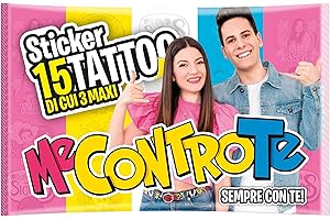 MYSELF Me Contro Te 15 Sticker Tattoo di cui 3 Maxi - 1 BUSTINA Tatuaggi Temporanei per Bambino e Bambina Originali Lui E Sofi