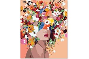EFOTIML Paint by Numbers Kit for Adults Beginners & Kids Ages 8-12,1 Pack 16x20 inches Canva for Painting Kits for Adults in Colorful Box(Without Frame)-Girl and Flowers