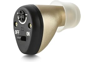 MEDCA Dla seniorów i dorosłych, ładowalne, niemal niewidoczne słuchawki CIC Complete-In-Canal Personal z cyfrową redukcją szumów i sprzężeń, prawe ucho - czarne