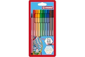 ‎STABILO STABILO - Premium-Filzstift - Pen 68-10er Pack - 10 verschiedene Farben