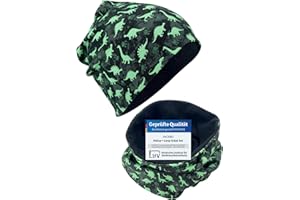 HECKBO Kids Beanie Kindermütze & Schlauchschal Set - Mädchen Jungen Junge - 95% Baumwolle - Herbst Frühling Winter (48–54 cm)