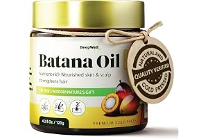Naturlig Batana Hårolja från Honduras 125 ml 4,2 fl oz – Oraffinerad Ren Olja för Hårfukt Styrka och Glans – Djup Vård för To