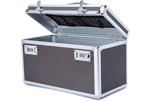 HEWEI WORKS Scatola medica sicura per bambini, 36.1x18.3x20.8 cm, scatola per medicinali con serratura a combinazione, armadietto per medicinali, in piccolo contenitore per pillole (caffè/grande)