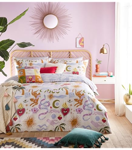 Parure De Lit Furn. Protea – Housse De Couette + 2 Taies – Double – Rose – Fleuri