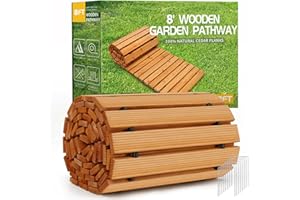 RELIANCER Allée de jardin en bois, allée droite en cèdre, allée de terrasse, allée décorative de jardin, allées de terrasse, allées de plage, routes en bois de plage, allées de fête de mariage (2,4 m)