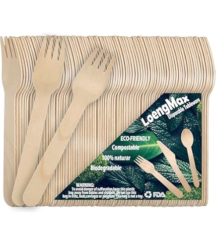 PARENCE Forchette Di Legno 100 Pezzi - Posate Biodegradabili Per Feste E Picnic | 15.6cm Ecologiche