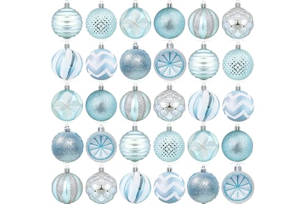 Julgranskulor, julgransprydnadsset, 30 stycken, 60 mm, plastjulgranskulor med hängare, julgran för jul, bröllop, fest