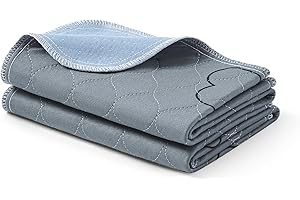 Feandrea Tapis Éducateur pour Chien Lavable Réutilisable, Lot de 2, Tapis Ultra Absorbants, 61 x 46 cm, Taille S, Antidérapant, Capacité d’Absorption, Gris PTD018G01