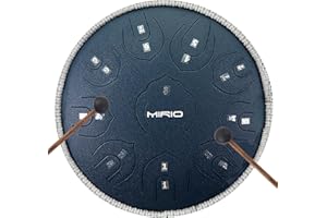 MIRIO Zungentrommel C Dur, Steel Tongue Drum 14 Zoll 19 Töne mit Trommelschlägeln Tragetasche, Schlagzeug Instrument für Yoga/Meditation/Geistheilung, Dunkel Blau