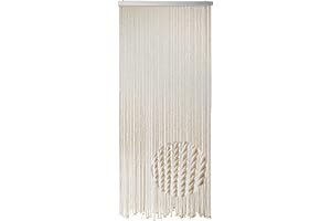 ‎KOBOLO Kobolo Seilvorhang MARITIM | 90x185 cm | 54 Stränge | beige | dekorativer, handgefertigter Türvorhang | maritimer Fadenvorhang als Fliegenvorhang & Sichtschutz für Balkon, Terrasse & Fenster