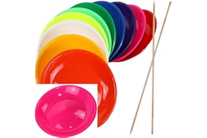 SCHWABMARKEN Piatti da giocoliere Colorati con Bacchetta in Legno o con Bacchetta in plastica, Vari Colori e quantità Differenti, Venduto