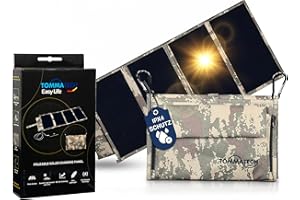 TommaTech® Easy Life 25Wp Faltbares Solarpanel [FLEXIBLE ENERGIE FÜR UNTERWEGS] - Schnellladetechnologie, ultraleicht & wasserfest (IPX4) - mit USB-A & USB-C Anschlüssen - Ideal für Camping und Reisen