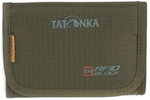 Tatonka Portfel Folder RFID B – portfel z blokadą RFID – certyfikat TÜV – oliwkowy – 9 x 12 x 2 cm