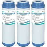 3X GAC-10 AquaHouse 10" GAC Granular Activated Carbon Water Filter Cartridge for Reverse Osmosis, Whole Home, Drinking Water