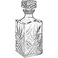 Bormioli 1 Litre Cut Glass Square Glass Decanter Whisky Decanter