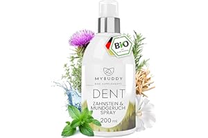 MYBUDDY DENT Bio Dentalspray für Hunde & Katzen Zahnpflege I 100% natürliches Bio-Zahnpflegespray vorbeugend & effektiv gegen Zahnstein & Mundgeruch I 200ml Zahnspray