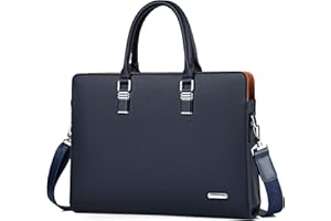 FSD.WG Sac Business Homme Sac Serviette en Cuir 14 Pouces Sac Main de d'affaires Sac à Bandoulière Briefcase