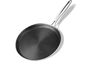 Innerwell Padelle per Crepes 28 cm in Acciaio Inox,Padelle Induzione con Manico Lungo,Antiaderente & Resistente Crepiera,Senza PFOA