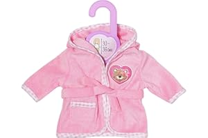 Zapf Creation 870259 Dolly Moda Bademantel 30-36 cm mit Kapuze und Gürtel, rosa.