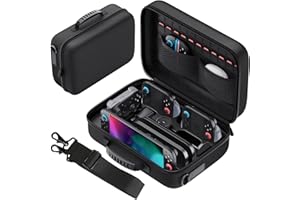 Lmcpa Tasche Kompatibel mit Nintendo Switch 2,Tragbare Hartschalen Schutzhülle mit 22 Spielkarten Slots, Tragetasche Schutz Portable Schutzhülle Hülle Schutztasche für Switch 2 Zubehör, Schwarz