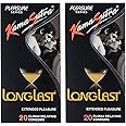 KamaSutra Pleasure Series LongLast Condoms for Men, Contains Active Ingredient for Climax Delay, Dotted Texture, 20 Premium (Pack of 2)