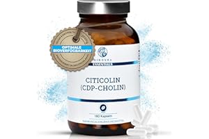 ‎QIDOSHA QIDOSHA® CDP Cholin (Citicolin) Kapseln, 180 Kapseln im Apothekerglas, volle 250mg Citicolin/CDP Cholin je Kapsel, vegan, laborgeprueft, deutsche Fertigung, Citicoline CDP Choline 250mg