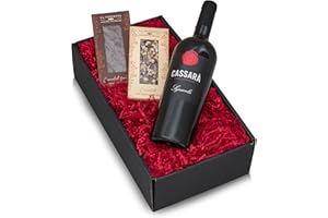 ‎THE WINE GUYS The Wine Guys Präsentkorb „Schokoladenliebe" mit Wein und Schokolade in einem Geschenkkarton | Italienischer Rotwein und Schokolade mit Zimt und Zartbitterschokolade als Geschenkset