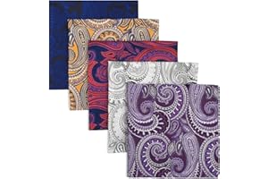 S&W SHLAX&WING Shlax&Wing 5 Pieces Assorted Mens Pocket Square Set Handkerchiefs Lot