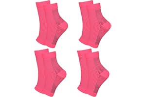 HOME HOLIC 4 Paires Chaussettes Pour Neuropathie Chevillere Entorse Chaussettes Chevillere De Maintien Sport Attelle Cheville Pour Hommes Femme Protege Cheville for Football Basketball Running Hiking