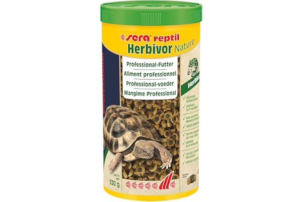 sera reptil Professional herbivor Nature 1 L | Alimentation pour iguanes & Tortues, sans Colorant ni Conservateur 1.000 ML | Rapport Optimal ca/p | Herbes Naturelles | a découvrir dès Maintenant