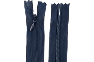 AERZETIX - C61750 - Set di 10 cerniere invisibili 50cm non separabili - cerniera lampo - colore blu scuro - pelletteria jeans pantaloni vestito gonna abbigliamento cucito