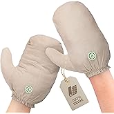 Garshan Seidenhandschuhe aus Rohseide, für wirkungsvolle Trockenmassage, Ayurveda, Peeling & Garshan-Massage, Einheitsgröße, 