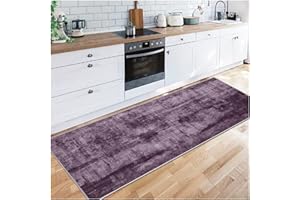 Siunwdiy Non slip hall runner rugs 80X230CM long hallway rug kitchen carpet floor mat,Purple 6mm Thickness Area Rugs, Hallway Runner Washable, 40/50/60/70c/80/100/120cm Wide