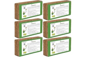 Humusziegel Brique d'humus - 50 L terre de coco - 6 x 650g - terreau en fibre de coco - naturelle et sans tourbe - convient comme terre de palmier, terre pour plantes d'intérieur, terre de piment et comme terre pour plante