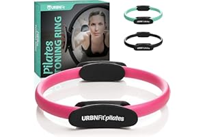 URBNFit Pilates Ring - Fitness Circle, Pelvic Floor Exerciser and Thigh Toner w/Non-Slip, Dual Grip, Foam Pads and Bonus Workout Guide - Colour