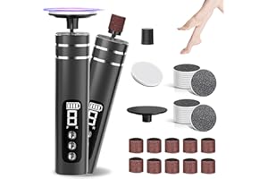 VINIPO Ricaricabile Pedicure Elettrico, Pedicure Professionale Piedi 9 Velocità Lima Piedi Elettrico per Calli Rimuove Calli e Pelle Dura da Talloni e Piante (Nero)