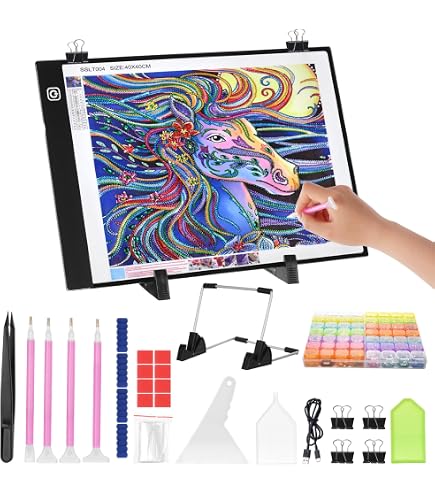 LED Light Box For Tracing, A0,A1,A2,A3,A4 LED Light Pad With Scale,Ultra-Thin Portable Artcraft Tracing Pad Light Box For 5D DIY Diamond Painting